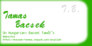 tamas bacsek business card